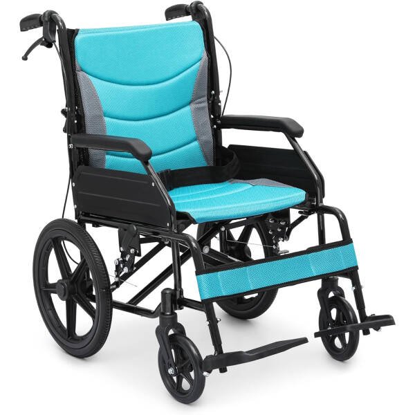 Wheel Chair for Adults with Swing-Away Footrest and Loop-Lock Handbrakes 17.5 inch Seat Wheel Chair 15″ Rear Wheel Lightweight